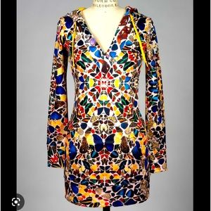DAMIEN HIRST x LEVIS sz M rare MUSEUM piece 2008 limited butterfly hoodie dress